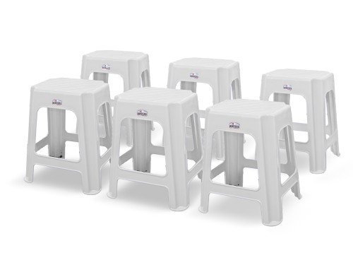 Banqueta Reforzada Rectangular Apilable X 6 Unid Colombraro