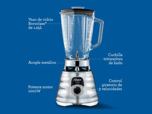 Licuadora clásica Oster® cromo BLST4655