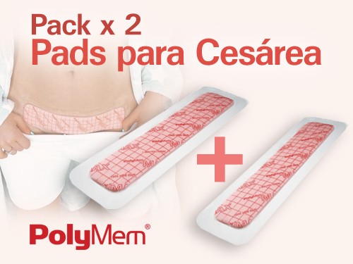 Pack x 2 Pads para Cesárea con Film Adhesivo Polymem Max