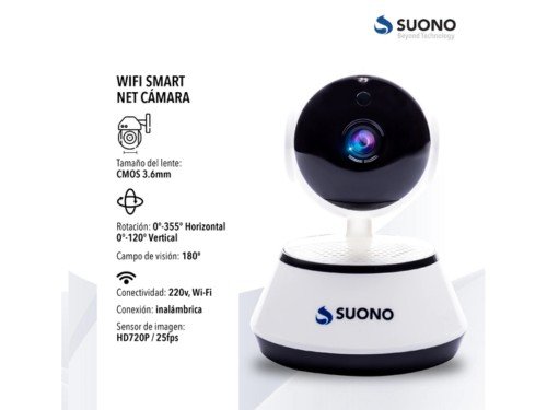 Cámara IP 180° HD WiFi Gran Angular Audio Bidireccional Suono