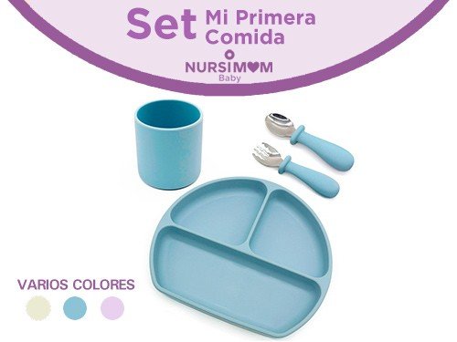Set Mi Primera Comida (Plato, Vaso y Cubiertos para bebés) Nursimom