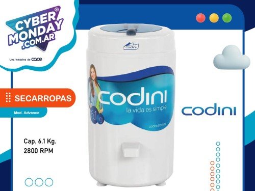 Secarropas 6.1 Kg, 2800 Rpm, Mod.Advance, Codini