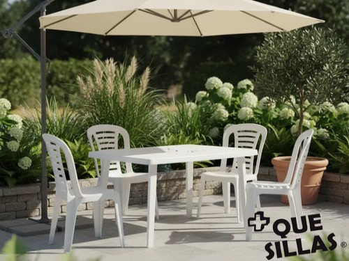 Silla plástica apilable jardin exterior Reina