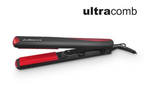 Planchita De Pelo Ultracomb Gloss Ap-4402 Negra Y Roja