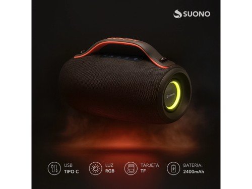 Parlante Bluetooth 5.3 Suono con Efectos RGB 12W