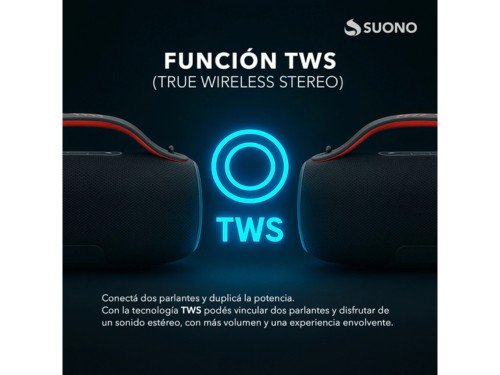 Parlante Bluetooth 5.3 Suono con Efectos RGB 12W