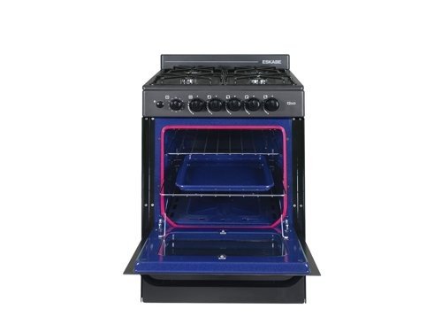 Cocina ESKABE Q10 BK 4 Hornallas Multigas 57 cm Negro