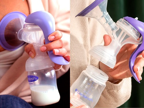 Pack Stock Plus Sacaleche manual + Recolector de leche Lansinoh