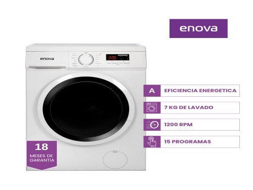 Lavarropas enova carga frontal 7 Kg blanco