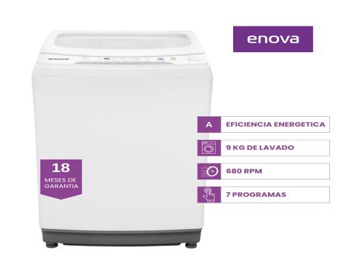 Lavarropas Enova Automatico carga superior 9 Kg
