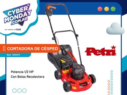 Cortadora de Césped 1/2 HP, con bolsa recolectora, Mod.3005070 Petri