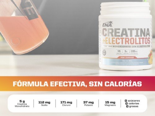 Creatina Monohidrato + Electrolitos 302 grs Saborizada