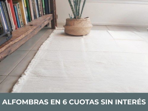 Alfombra de Algodon Crudo L 2x1,5M Lavable Deco Living Habitacion
