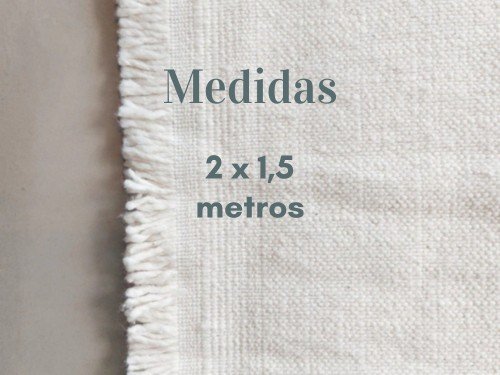 Alfombra de Algodon Crudo L 2x1,5M Lavable Deco Living Habitacion