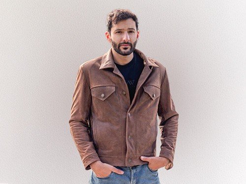 Campera de cuero Levi para hombre