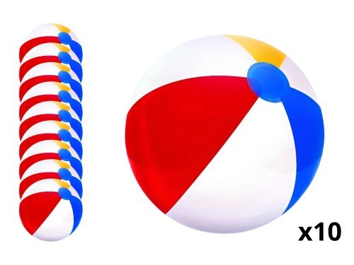 Pack X10 Pelotas Inflables Para Pileta Estampado Intanfil Niños 60 CM