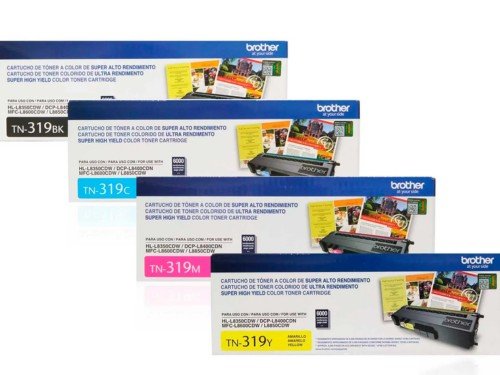 Combo toners Brother TN319BK TN319C TN319M TN319Y Originales L8600