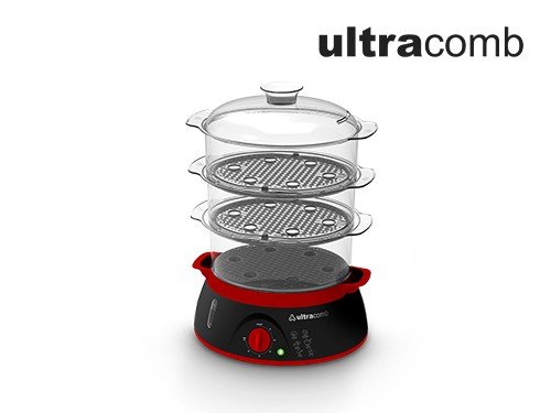 Ultracomb Vp4603 Vaporera Electrica 8.5l 900w 3 Bandejas Color Negro Y