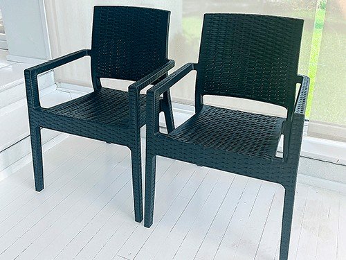 Set 4 Sillones Rattan Milano Negro