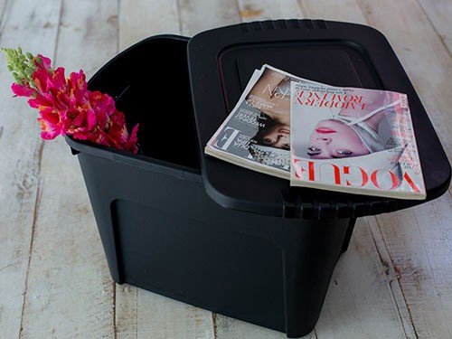 Set 6 Contenedores de Plástico Eco Box 80 Lts Negro