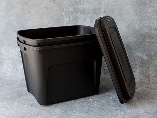 Set 6 Contenedores de Plástico Eco Box 80 Lts Negro