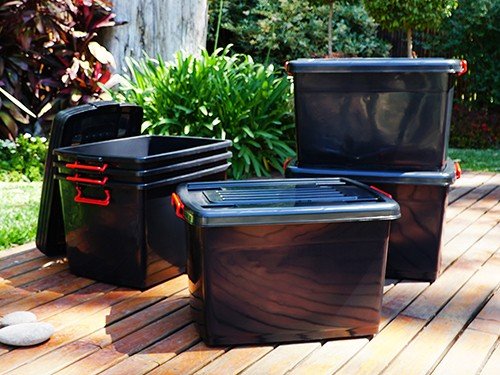 Set 6 Contenedores De Plástico Heavy Box 95 Lts