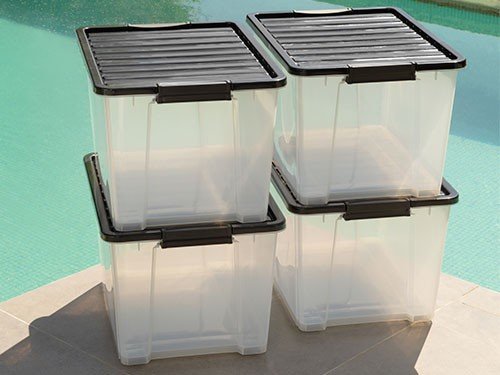 Set 4 Contenedores De Plastico Life Box 50 Lts Translucido