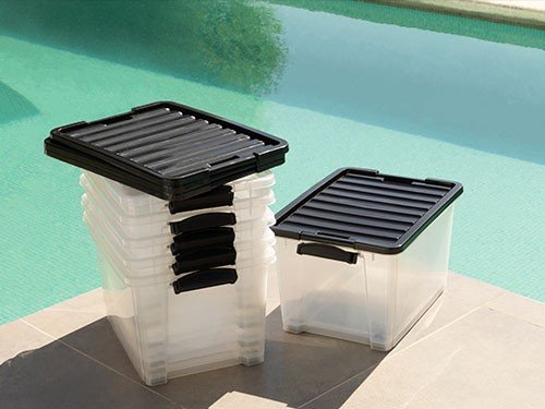 Set 4 Contenedores De Plastico Life Box 50 Lts Translucido