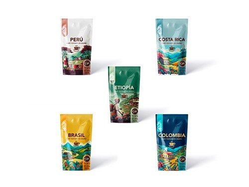 Combo Degustación Café En Grano 250g X 5 Pack Café Del Mundo