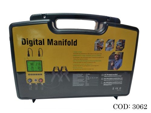 Manifold digital multigas MG100B con mangueras