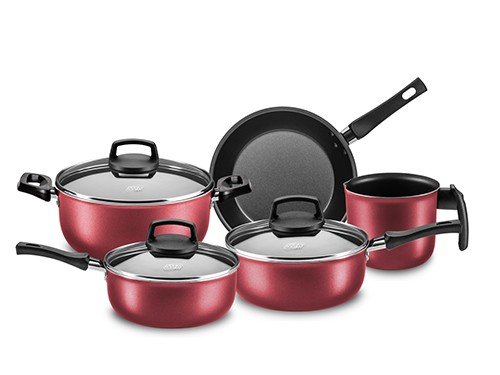 Batería de Cocina 5 Piezas con Antiadherente Safira MTA