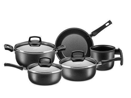 Batería de Cocina 5 Piezas con Antiadherente Safira MTA