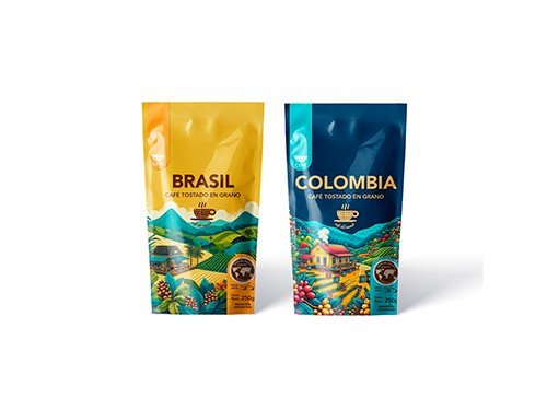 Combo Café Colombia Y Brasil, Pack 250g X 2, Café Del Mundo