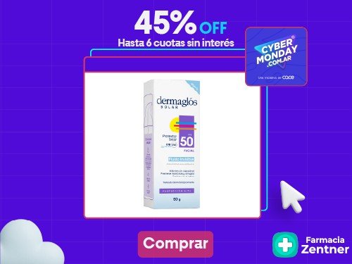 Dermaglós Solar Protector Solar con FPS50 Fluido Facial Invisible