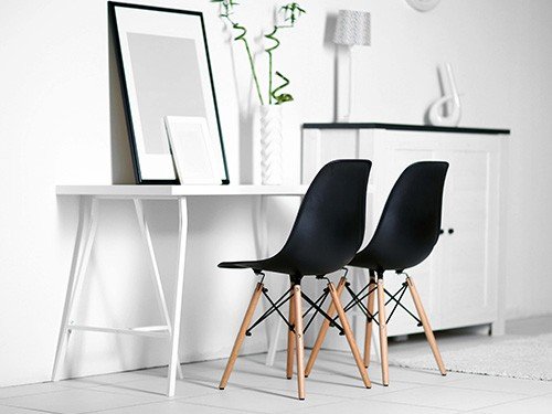 Set de 4 Sillas de Diseño Eames Negras