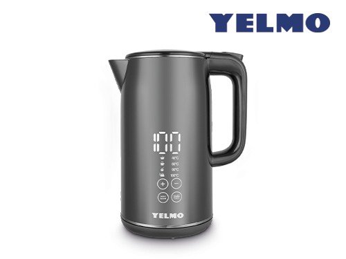 Pava Eléctrica Yelmo Pe-3912 1.7lt 2200w Pantalla Digital Color Negro