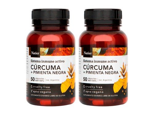 Natier Kit X2 Suplemento Cúrcuma Pimienta Negra X 50c