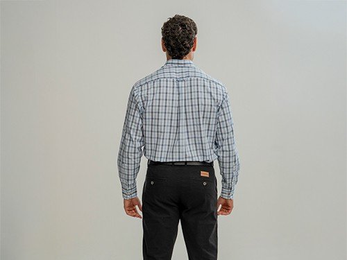 Camisa Olivo cuadros azules La Argentina