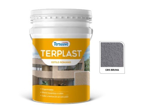 Revestimiento Texturado Terplast Romano Medio Gris Bruma 25 kgs