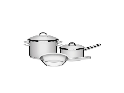 Batería de Cocina Tramontina de Acero Inoxidable Fondo Triple de 3 Pzs