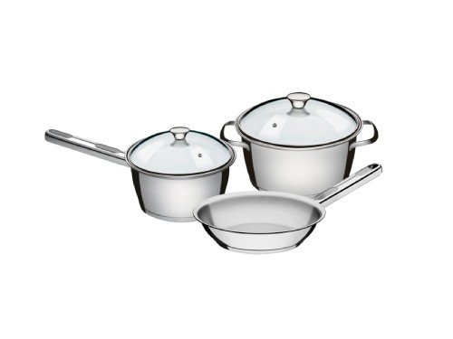 Batería de Cocina Tramontina acero inoxidable Fondo triple 3 piezas