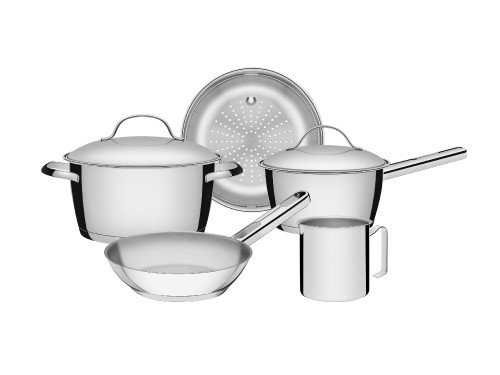 Batería de cocina 5 pz acero inox fondo triple Tramontina
