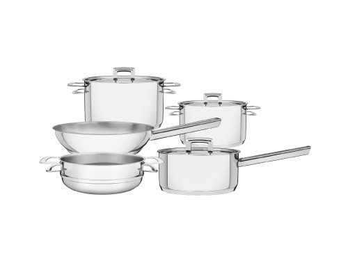 Batería de cocina 5 pzas acero inox fondo triple Tramontina