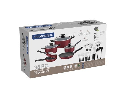 Batería de cocina 38 pzas aluminio con Starflon Tramontina