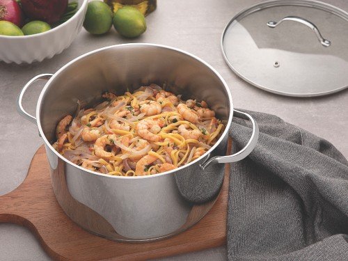 Batería Cocina Tramontina Acero Inox Fondo Triple 3Pz