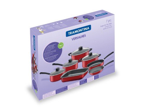 Batería de cocina 7 pz aluminio con Starflon Tramontina