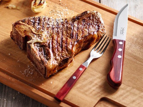 Juego de cubiertos Jumbo madera acero inox asado 12 piezas Tramontina