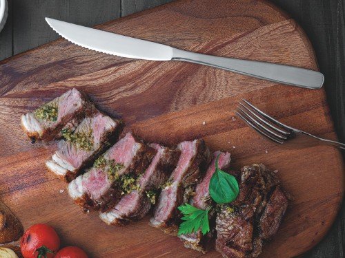 Juego de Cubiertos Cosmos Acero Inox con Cuchillos para Asado 24 Pzas