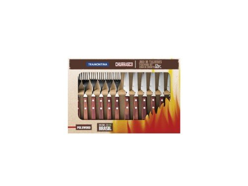 Juego de cubiertos Acero Inox para asado 12 unidades Tramontina