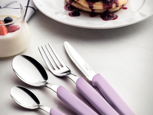 Juego de cubiertos Láminas de acero inoxidable Lila 24 pzs Tramontina
